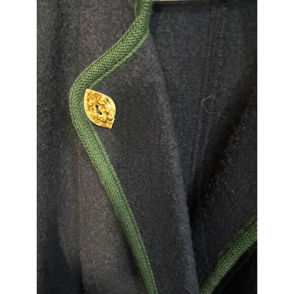 Vintage Sigi Scheiber Austrian Jacket Women’s Size 42 Wool Blend Navy & Green Wi - Picture 2 of 6